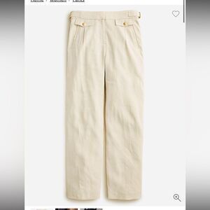 J Crew Collection side tab trousers Italian linen blend 4P
